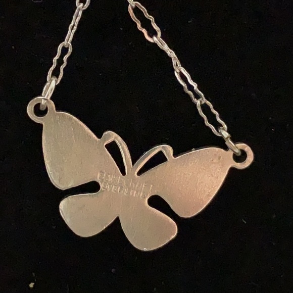 Vintage Sterling  Danecraft Butterfly Necklace - Picture 3 of 4